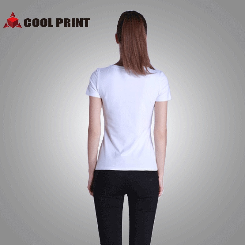 Combed Lycra Cotton V-neck Short-sleeved T-shirt Women's Advertising Shirt T-shirt Class Clothes Team Clothes Group Clothes Printed 3