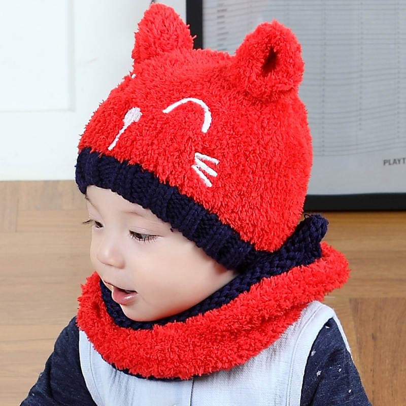 MZ4161 Hat Baby Caps Boys and Girls Baby Winter Buddy Bear Set Hat Ear Protection Hat Plush Bear 1