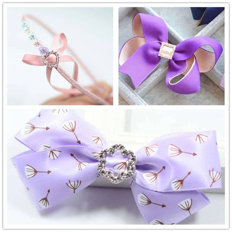 Special offer square plum blossom love bar inlaid rhinestone plate alloy tray crystal buckle hair accessories material 4