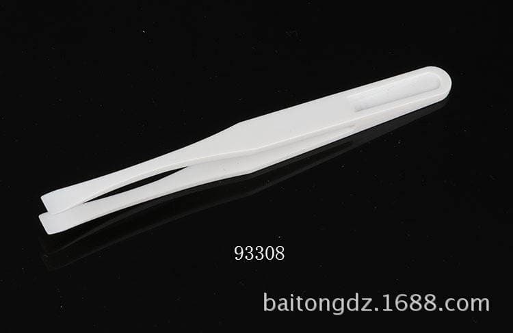 Highly Elastic White Anti-tweezers Flat Head Pointed Elbow New Material Anti-static Plastic Purification Tweezers 93306 Series 3