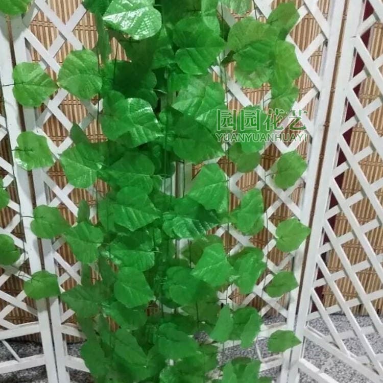 Imitation Grape Leaf Rattan Home Decorative Ceiling Leaves Silk Flower Grape Leaf Vine Fake Flower Pipe Winding Long Green Vine Strip 4