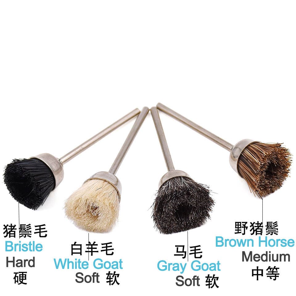 Wholesale Cleaning Tools Wrapped Pig Bristle Brush Jade Amber Play Polishing Brush Wool Mini Brush Head Electric Grinding Brush 2