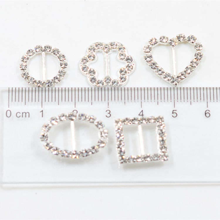 Special offer square plum blossom love bar inlaid rhinestone plate alloy tray crystal buckle hair accessories material 3