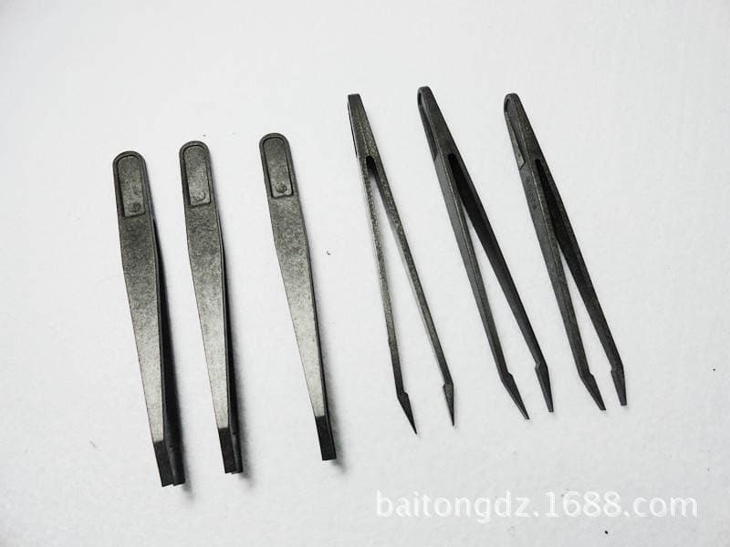 93305 elastic carbon fiber anti-static purification plastic tweezers flat anti-static tweezers plastic tweezers 2