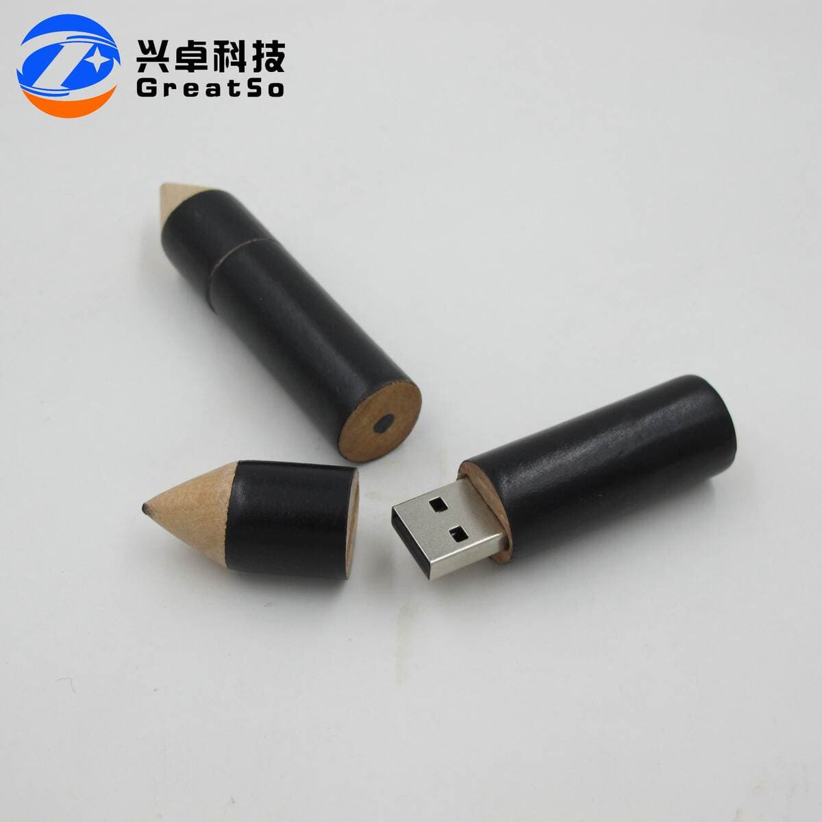 Taxta USB Flash Sürücü, Mini Qələm Dizaynı, Fərdiləşdirilə bilən 3