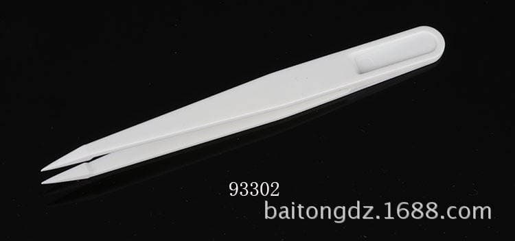 High elasticity white anti-tweezers flat tip elbow new material anti-static plastic purification tweezers 93303 series 4