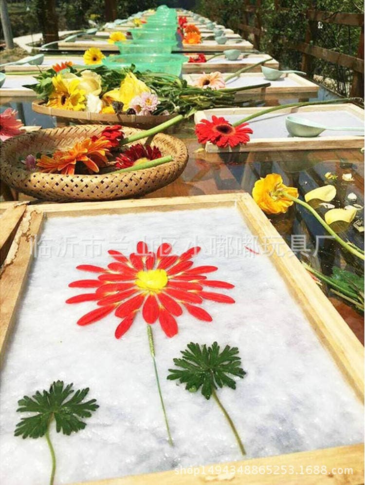 Children's DIY Handmade Paper Log Pulp Paper Box Creative Handmade Ancient Paper Making Flower Paper 2