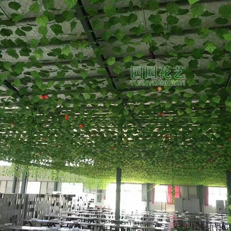 Imitation Grape Leaf Rattan Home Decorative Ceiling Leaves Silk Flower Grape Leaf Vine Fake Flower Pipe Winding Long Green Vine Strip 2