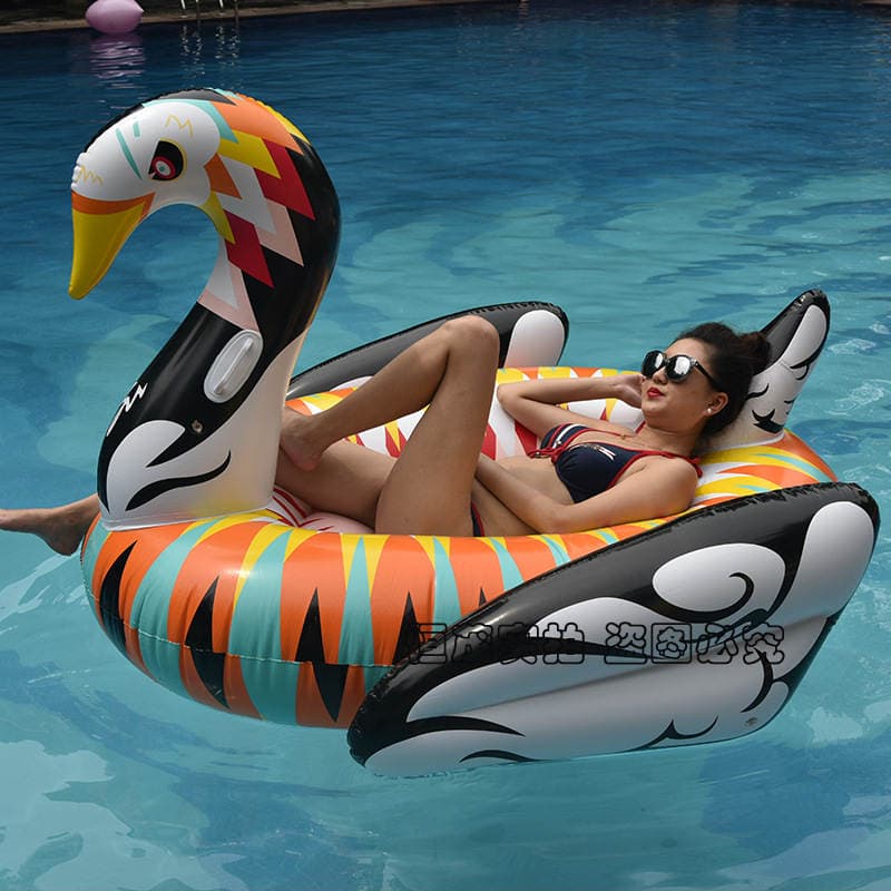 Directly Supplied from the Manufacturer, 190cm Colorful Swan Inflatable Floating Bed, Water Floating Island, Large Quantity in Stock, Can Be Inflated 2