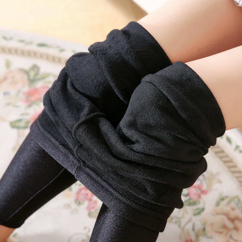 Spring and Autumn Thin Glossy Leggings for Women, Black Slim-Fit Capri Pants, Ankle-Length Pants 3
