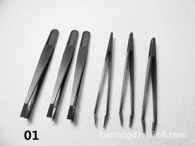 93305 elastic carbon fiber anti-static purification plastic tweezers flat anti-static tweezers plastic tweezers 4