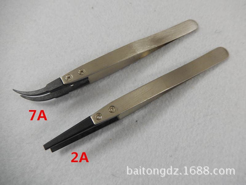 Acid and Alkali Resistant Tweezers Permanent Anti-static Plastic Tip/flat Head Replaceable Head Stainless Steel Tweezers ESD-242 4