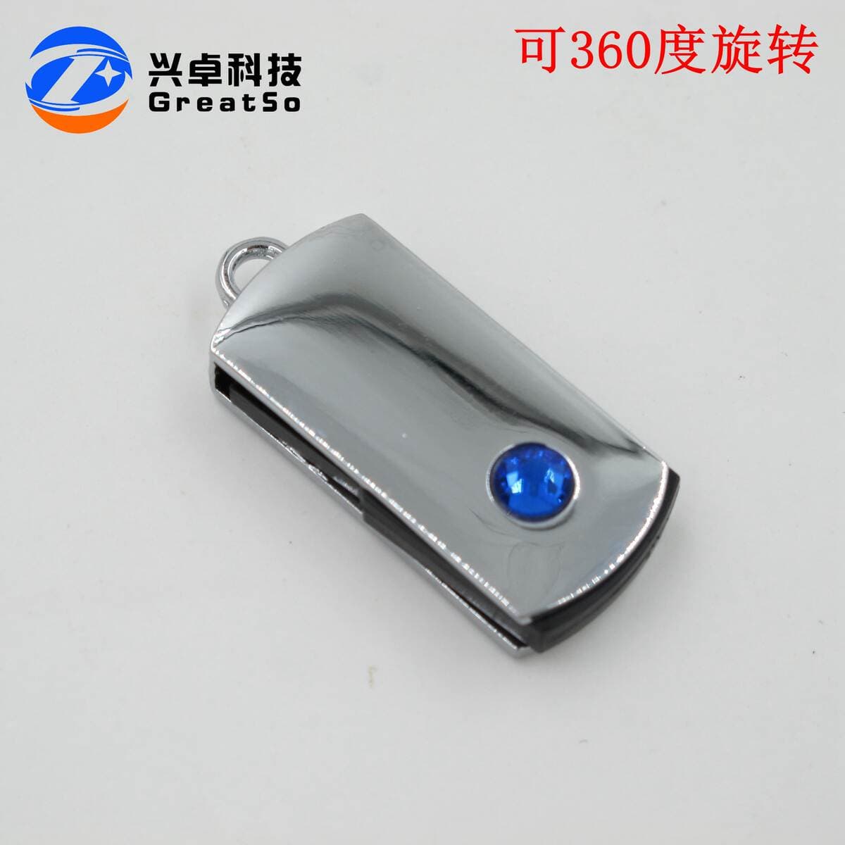 Safir Metal USB Flash Sürücü, Brilyantlarla Bəzədilmiş, Fərdiləşdirilə bilən Hədiyyə 4