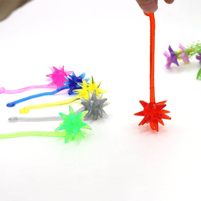 Nostalgic Children's Fun Toy Sticky Meteor Hammer Soft Rubber Slap Ball Retractable Elastic Sticky Hammer Stress Relief Gadget 2