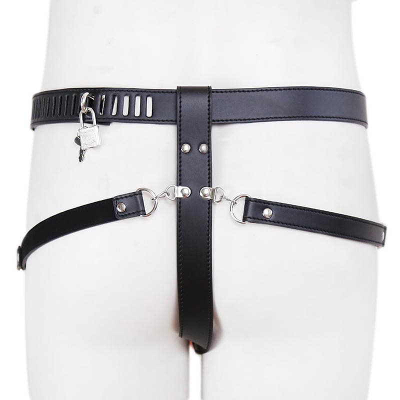 Women's Fun Queen's Underwear with Chain Leather with Lock Chastity Pants Flirting Anti-derailment Women's Chain Leather Pants 5