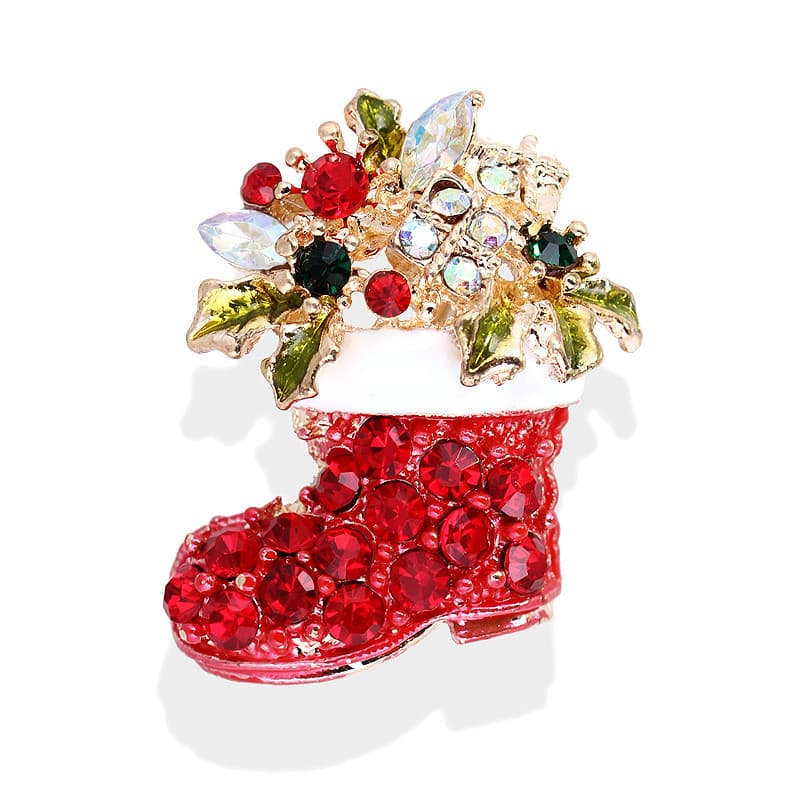 xz4096 red boots brooch