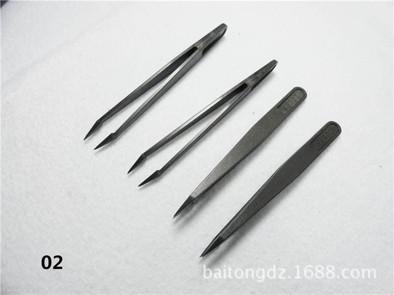 93305 elastic carbon fiber anti-static purification plastic tweezers flat anti-static tweezers plastic tweezers 3