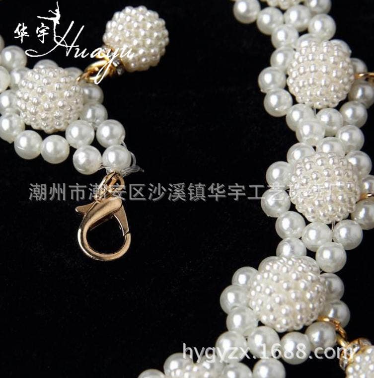 2024 Spring and Summer New Belly Dance White Beaded Waist Chain Waist Indian Dance Square Dance Light Performance 4