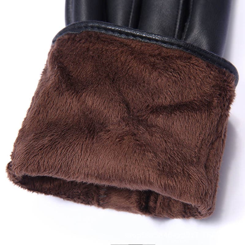 Touch Screen Gloves Women's Winter Women's Rex Rabbit Fur Ball Leather Gloves Warm New Cute Slimming Tram Driving Gloves 4
