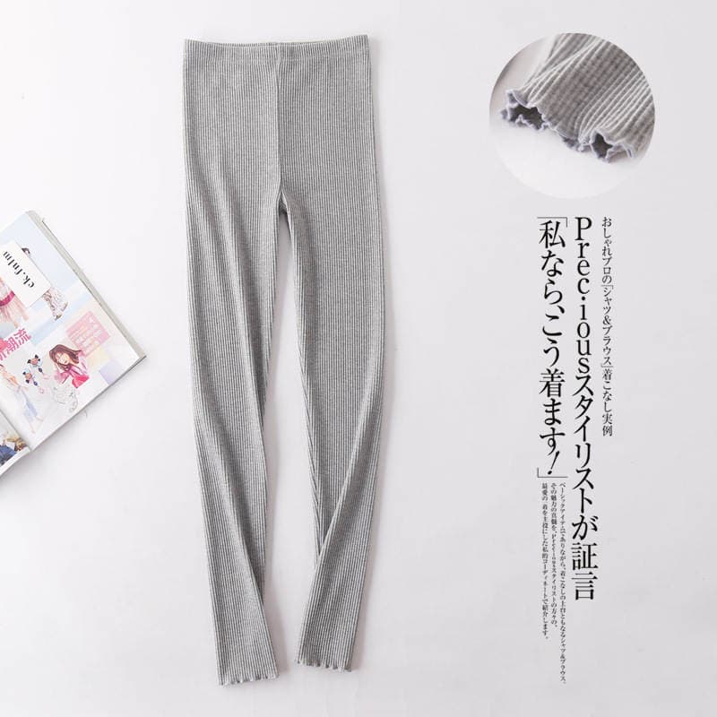 Extra large size thread cotton foot split nine points leggings high elastic tight long pants outside wear small feet pants wholesale 4