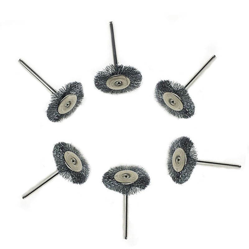 Wholesale T-shaped stainless steel wire brush with handle mini brush wood carving root carving rust removal polishing polishing electric grinding accessories handle 3mm 5
