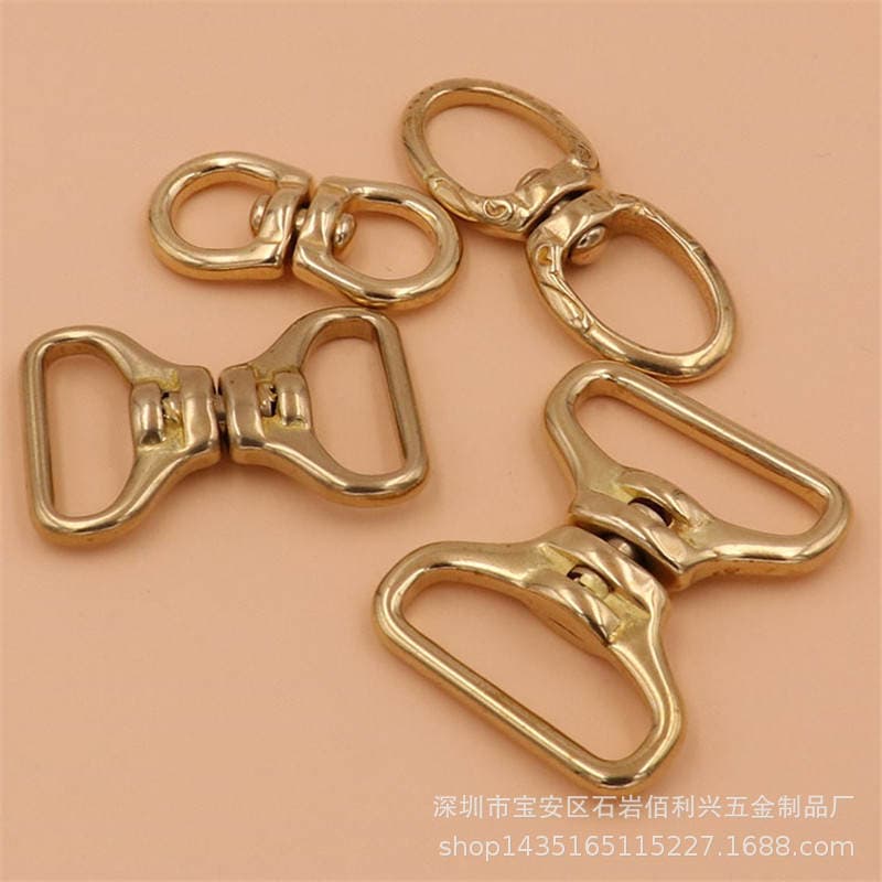 Pure brass eight-character ring square bottom 360-degree rotation 8-character ring direction rotation ring leather accessories wholesale 3