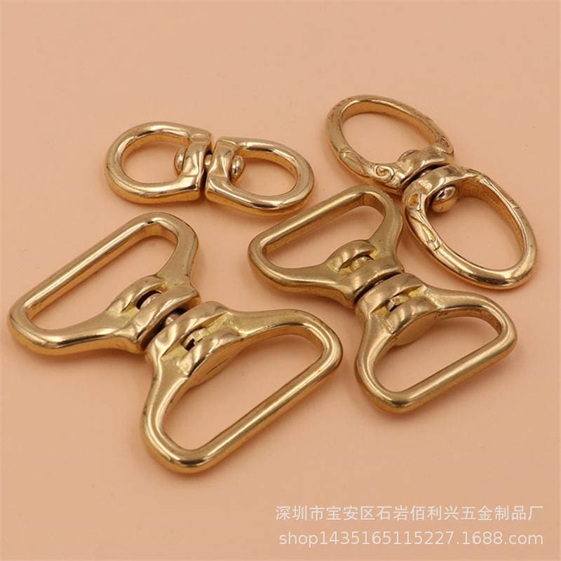 Pure brass eight-character ring square bottom 360-degree rotation 8-character ring direction rotation ring leather accessories wholesale 1