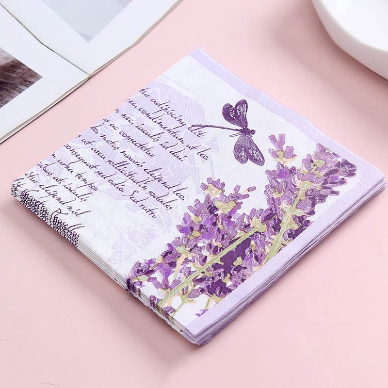 Lavanda bənövşəyi çoxməqsədli salfetlər, cırcırama naxışlı 4