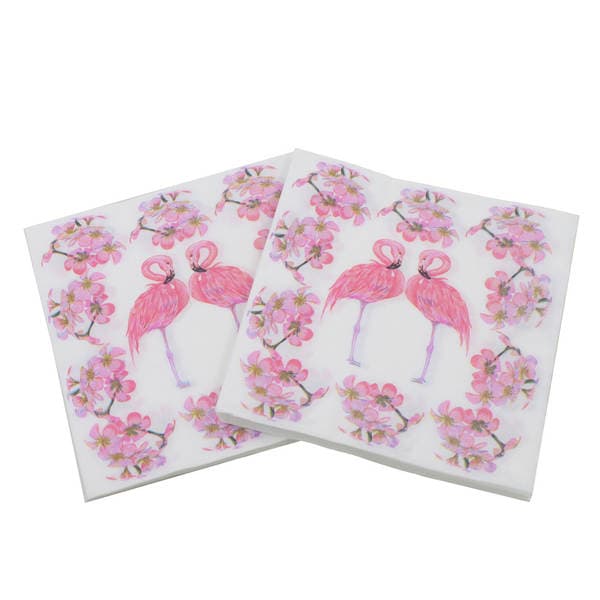 Pink printing Flamingo pattern napkin butterfly bone Bart bag table lamp decorations multi-purpose use