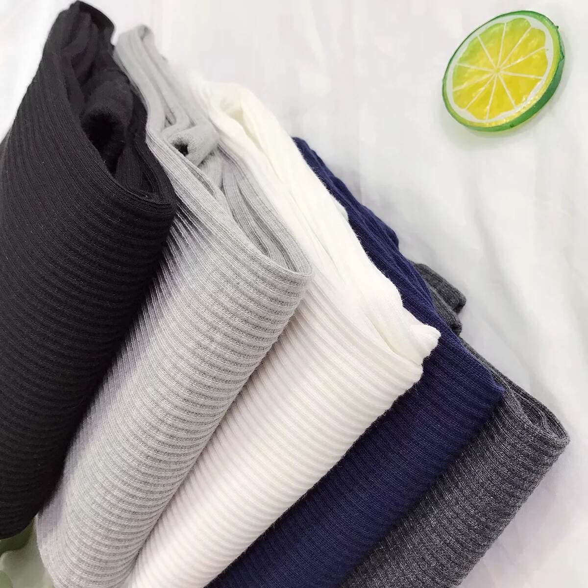 Korean version of the thread cotton foot split nine leggings high elastic tight long pants outside wear small feet pants wholesale 3