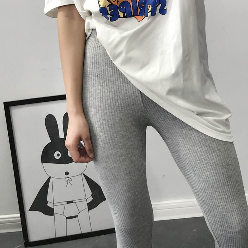 Extra large size thread cotton foot split nine points leggings high elastic tight long pants outside wear small feet pants wholesale 3