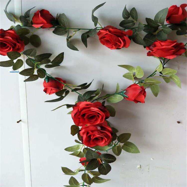 Artificial Flower Fake Flower European Style Rose Teng Wedding Decoration Autumn Color Rose Strip Silk Flower Vine Real Scene Flower Vine 4
