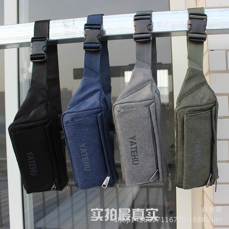 Ate Tiger Fashion Waterproof Oxford Cloth Casual Sports Fit Bag Men's Mobile Phone Small Change Satchel Women's Chest Bag 4