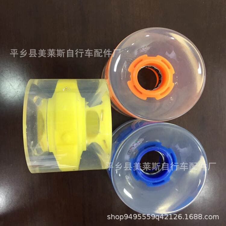 80x24 mm ölçülü PU səssiz, yüksək elastik, işıqlı skuter təkərləri 4