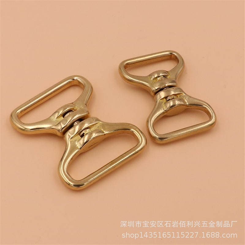 Pure brass eight-character ring square bottom 360-degree rotation 8-character ring direction rotation ring leather accessories wholesale 4