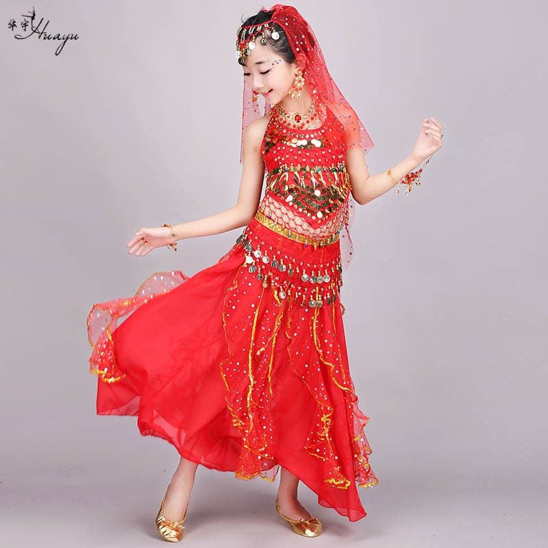 Huayu Dance Costumes Kindergarten Performance Set Children's Belly Dance Indian Dance Performance Role Play Ethnic Style 4