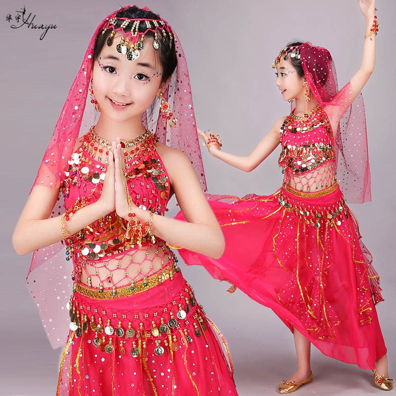 Huayu Dance Costumes Kindergarten Performance Set Children's Belly Dance Indian Dance Performance Role Play Ethnic Style 3