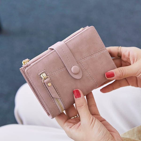 Phase Printed Leather Short Wallet for Women 2024 New K-Style Student Small Fresh Multi-Functional Foldableing Wallet Coin Purse