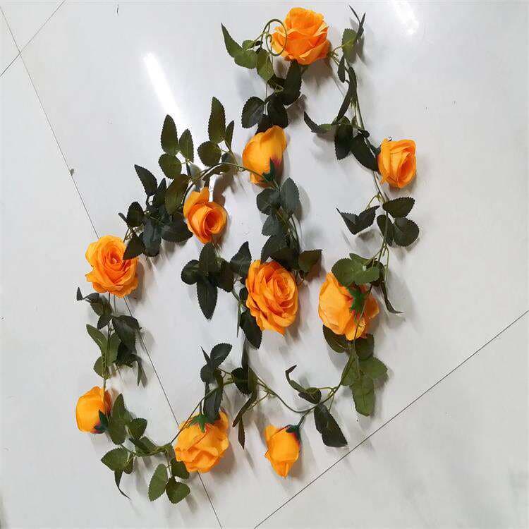 Artificial Flower Fake Flower European Style Rose Teng Wedding Decoration Autumn Color Rose Strip Silk Flower Vine Real Scene Flower Vine 3