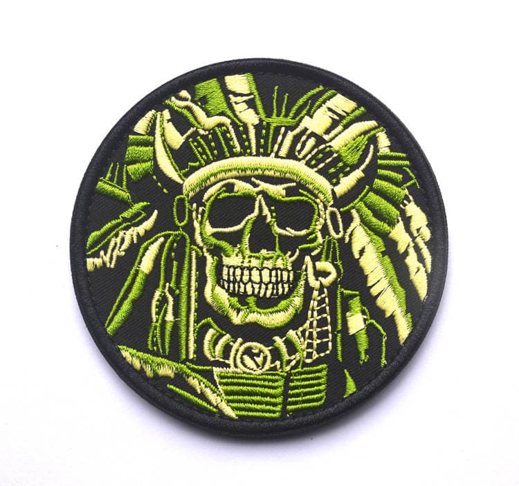 Spot Supply Death Skull Embroider Badge Velcro Bag with Cloth Label Badge Backpack Portable 2