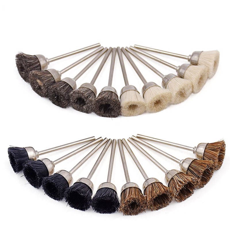 Wholesale Cleaning Tools Wrapped Pig Bristle Brush Jade Amber Play Polishing Brush Wool Mini Brush Head Electric Grinding Brush 1