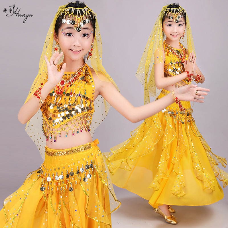 Huayu Dance Costumes Kindergarten Performance Set Children's Belly Dance Indian Dance Performance Role Play Ethnic Style 2
