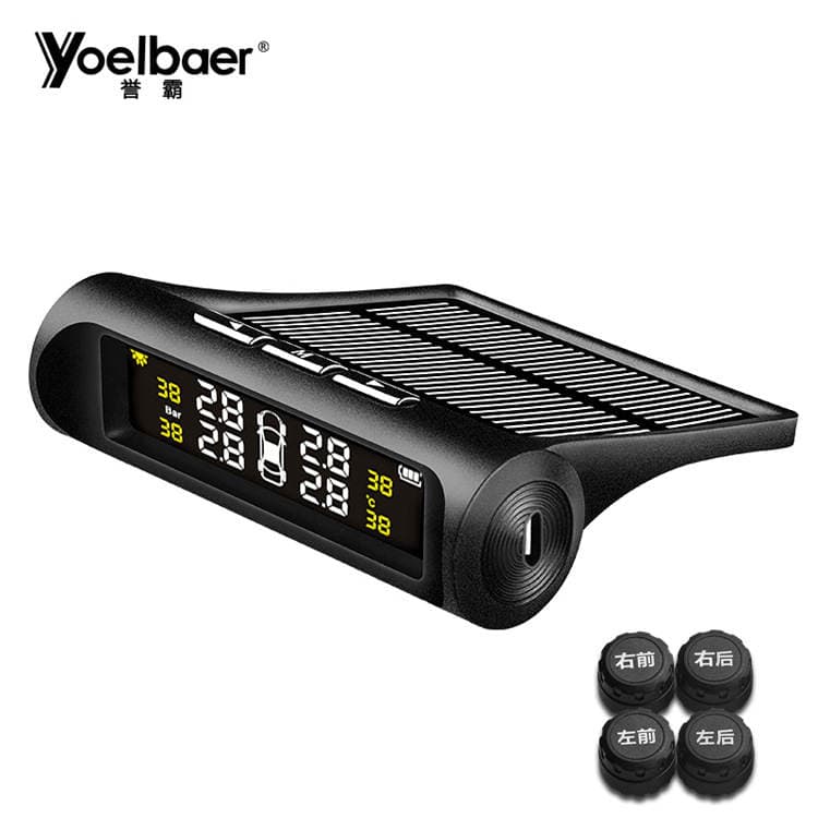 Tire Pressure Monitor External Universal Car Tire Detection Monitor Wireless Solar-Powered Tire Pressure Detection 3