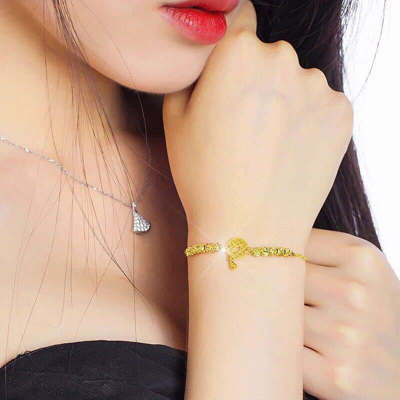 Gold-plated anklet female Korean style fashion money small gold beads student Mori hand and foot chain gift wholesale 2
