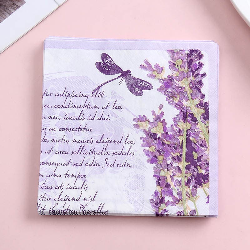Lavanda bənövşəyi çoxməqsədli salfetlər, cırcırama naxışlı 3