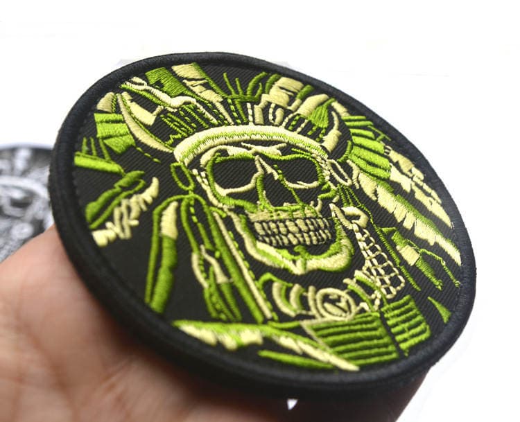Spot Supply Death Skull Embroider Badge Velcro Bag with Cloth Label Badge Backpack Portable 3