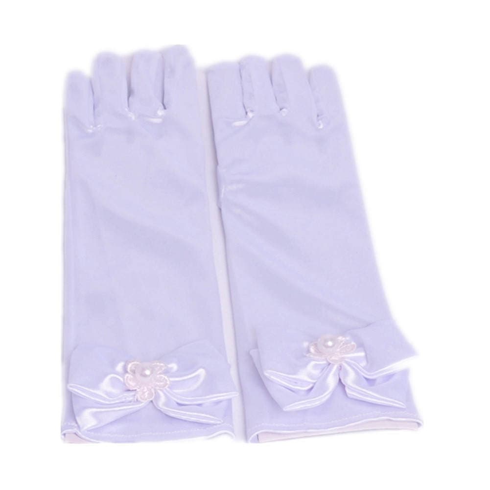 Children's bow gloves, children's dress, flower girl's gloves, wedding photography princess dress accessories 5