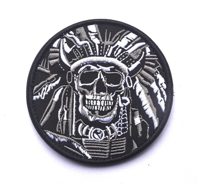 Spot Supply Death Skull Embroider Badge Velcro Bag with Cloth Label Badge Backpack Portable 4