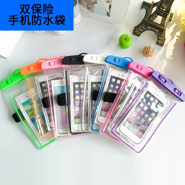 New double insurance luminous arm band mobile phone waterproof bag outdoor swimming hot spring luminous arm band mobile phone waterproof bag 1
