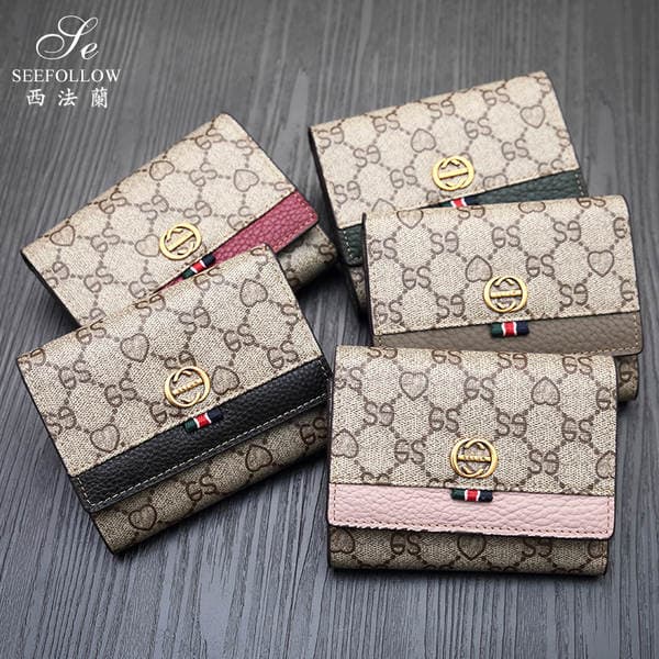 New European and American Dionysian Small Wallet Women's Short Genuine Leather All-match Clutch Bag Folding Cowhide Women's Trendy Wallet